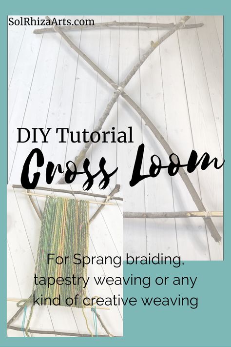 Loom Diy How To Make, Homemade Weaving Loom, How To Make A Loom For Weaving, Lap Loom Weaving Projects, Sprang Weaving Tutorial, Sprang Weaving, Homemade Loom, Simple Tapestry, Diy Loom