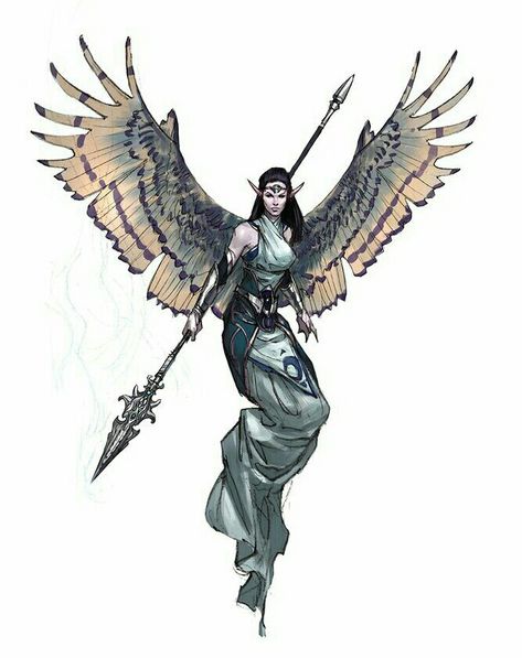 Agathion - Pathfinder PFRPG DND D&D d20 fantasy Princes Of The Apocalypse, 5e Races, Elf Characters, Bird People, Dnd Races, Ange Demon, Forgotten Realms, Dark Angels, Rpg Characters