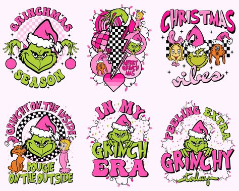 Pink Grinch, Retro Pink Christmas, Pink Christmas Png, Christmas Sublimation Designs, Christmas Gift List, Christmas Bundle, Grinch Christmas, Png Christmas, Arte Pop