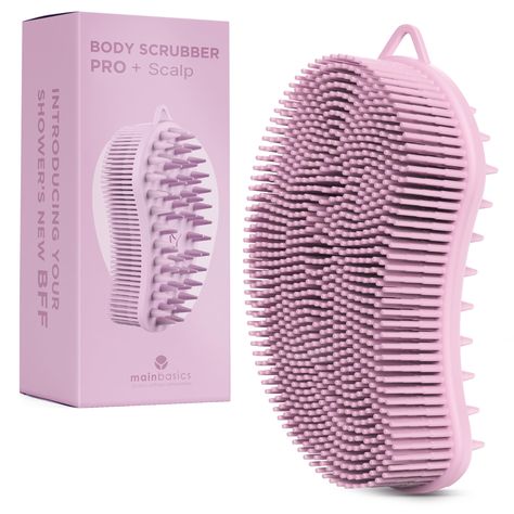 PRICES MAY VARY. Innovative Bristles: Our silicone body wash scrubber offers a gentle exfoliation while maximizing lather leaving your skin feeling refreshed and rejuvenated after showering. Ergonomic Design: The ergonomic shape ensures a perfect fit in the palm of your hand, making it easy to reach every part of your body, and silicone's easy-to-clean nature makes it a great loofah alternative. Double-Sided: Featuring different textures on each side, our scrubber offers a choice between exfolia Loofah Alternative, Silicone Body Scrubber, Wishlist Ideas, Scalp Massager, Shower Scrubber, Body Brush, Body Scrubber, Hand Making, Pink Body