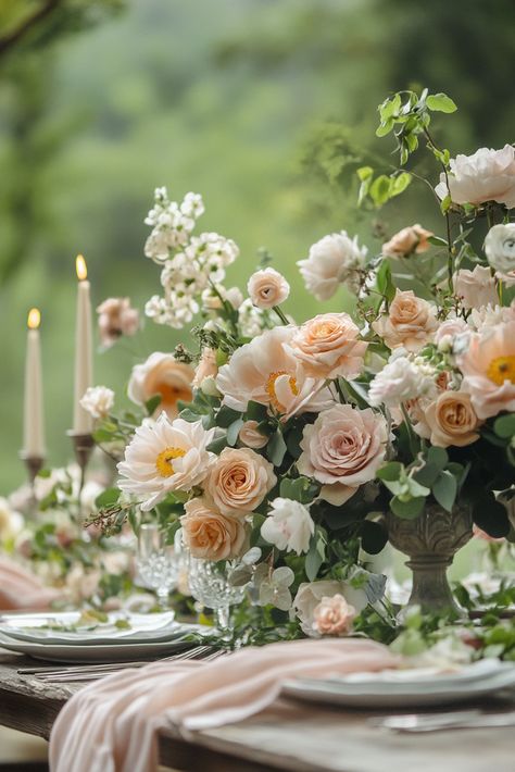 31+ Rustic-Meets-Chic Wildflower Wedding Table Ideas Wildflower Wedding Table, Wedding Table Setting Ideas, Wedding Flower Centerpieces, Wedding Table Ideas, Elegant Garden Wedding, Wildflower Wedding Theme, Wedding Table Setting, Table Setting Ideas, Wedding Theme Inspiration