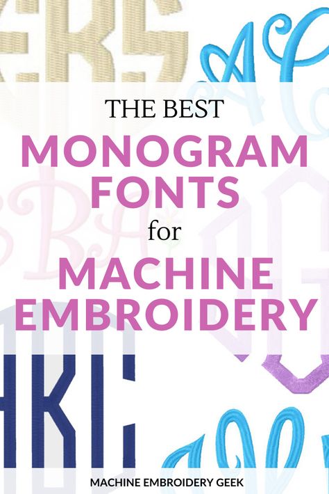 The Best Monogram Fonts for Machine Embroidery |#machineembroidery #mongrams #monogramfonts #embroiderydesigns Embroidery Fonts Machine, Monogram Ideas Embroidery, Embroidery Fonts Free, Wrapping Room, Used Embroidery Machines, Monogram Embroidery Letters, Machine Embroidery Designs Monogram, Monogramming Ideas, Embroidering Machine