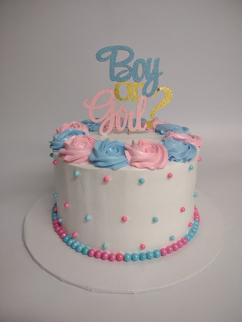 Gender reveal Sweet Corner, Gender Reveal Decorations, Layered Cake, Gender Reveal Cake, Unique Color Combinations, Shower Cakes, Cake Decoration, Baby Shower Cakes, Gender Reveal