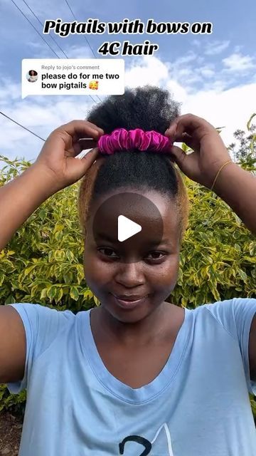 Bow Hairstyle Natural Hair, Two Puffs Natural Hair Hairstyles 4c, Slick Ponytail Natural Hair, Braided Puff Natural Hair, Natural Puff Hairstyles, Slick Back Ponytail Natural Hair, Bow Bun Hairstyle, Natural Ponytails For Black Hair, Ponytail Natural Hair