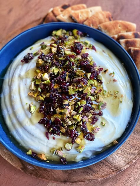 Whipped Feta Dip With Pistachios, Thanksgiving Whipped Feta, Whipped Feta Dip With Honey And Pistachios, Fall Whipped Feta Dip, Whipped Feta Dip With Cranberries, Whipped Feta With Honey And Pistachios, Whipped Feta Appetizer, Feta Whipped Dip, Cranberry Whipped Feta Dip