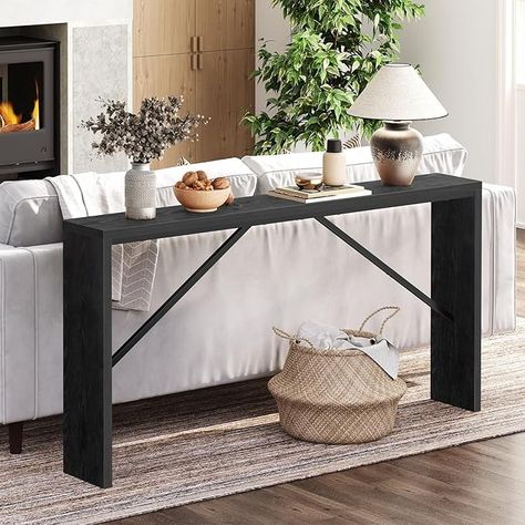 Amazon.com: MAHANCRIS Console Table, 62.2" Long Sofa Table Behind Couch, Narrow Entryway Table, Farmhouse Dining Table with Angled Metal Frame, Industrial Console Table for Entryway, Black CTHB15801 : Home & Kitchen Long Sofa Table Behind Couch, Entryway Table Farmhouse, Sofa Table Behind Couch, Industrial Sofa Table, Industrial Console Table, Table For Entryway, Narrow Entryway Table, Industrial Console, Table Behind Couch