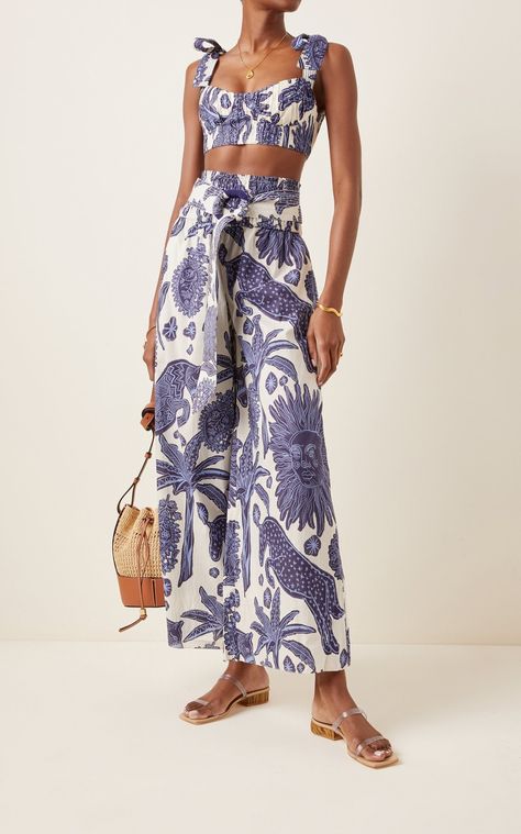 Johanna Ortiz, Wedding Guest Outfit Summer, Pantalon Large, Italian Fabric, Tall Model, Wedding Guest Outfit, Moda Operandi, Model Measurements, Leg Pants