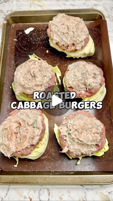 🔥TATIANA -  Nutrition & Fitness Coach 🌿 on Instagram: "Roasted Cabbage Burgers Recipe👩‍🍳  Delicious, healthy version of our beloved burgers. | Follow @nourish_her_life_ for more delicious recipes and where we help women to improve the quality of their health through eating foods we already love*   📋 INGREDIENTS ✅ White Cabbage Head Whole (mine was small, turned into 4 rounds) ✅ Ground Beef 1lb ✅ 1 Onion medium  ✅ 4 Garlic cloves  ✅ Spices (I used paprika, and dry herbs)  Sauce ✅ Sour Cream  ✅ Dill (bunch) ✅ Lemon Juice (squirt) ✅ 1tsp Tomato paste (instead of ketchup)  👩‍🍳 INSTRUCTIONS ✅ wash your cabbage and cut it into 1 inch rounds. Salt it generously and add black pepper to taste. Set aside.  ✅ prepare meat: add ground beef to a bowl. Add chopped onion, garlic, spices and herbs Cabbage Burgers, Best Cabbage Rolls Recipe, Cottage Cheese Bread Recipe, Cottage Cheese Bread, Avocado Bread, Ground Beef And Cabbage, Cheese Bread Recipe, Liquid Egg Whites, Cabbage Rolls Recipe