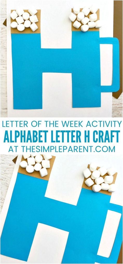 H Craft - Alphabet crafts for toddlers and for preschoolers are a great way to learn the letters! ABC activities like this letter H craft are fun ideas for kids and parents to make together! Work on this hot cocoa craft together, it's a fun learning activity #preschoolcraft #letteractivity #letterH #learningactivity H Preschool Crafts, Alphabet Crafts For Toddlers, Letter H Craft, H Craft, Letter H Activities, Letter H Crafts, Fun Ideas For Kids, Preschool Letter Crafts, Alphabet Crafts Preschool