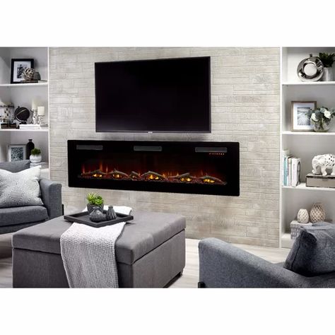 Linear Electric Fireplace, Rosa Salazar, Fireplace Feature Wall, Electric Fireplace Wall, Built In Electric Fireplace, Linear Fireplace, Fireplace Tv Wall, Wall Mount Electric Fireplace, Living Room Decor Fireplace