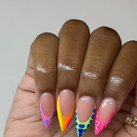 AA Nail Studio LLC on Instagram: "hey y’all 🥳💕💕 I’m back !! . . #naturalSet #Fullset #Overlay #BoxNails #Baltimorenailtech #nailsbyAA #Baltimore #nailsoﬁnstagram #quickset #gelmani #AAnailStudio #Nailinspo #MD #dmv #Baltimorenails #Nails #maryland #marylandnails #marylandnailtech #DMVnailtech #nailsoﬁnstagram #shortnails" Brown Hands, Colourful Acrylic Nails, Oval Nails Designs, Neon Nail Designs, Super Cute Nails, Sassy Nails, Dope Nail Designs, Nail Candy, Nail Stuff