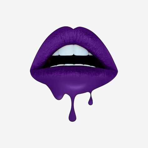 Lips Vector, Lips Clipart, Purple Flower Background, Hair Vector, Dripping Lips, Drip Design, Purple Lips, Lip Beauty, Youtube Design