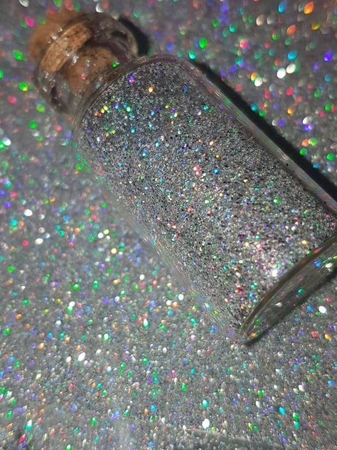 Holographic glitter/premium glitter/body glitter/editorial/ nail art/ slime glitter Holosexual Aesthetic, Bottled Feelings, Glitter Pics, Sparkly Aesthetic, Art Slime, White Filter, Glitter Aesthetic, Silver Aesthetic, Collage Photos