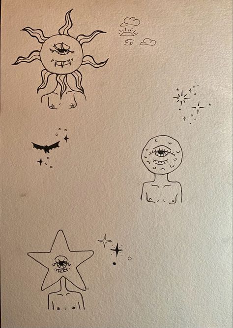 Full Moon Drawing Simple, Astrology Doodles, Bat Doodle, Scrapbook Doodles, Star Doodle, Moon Astrology, Sun And Moon Drawings, Doodle Ideas, Moon Drawing