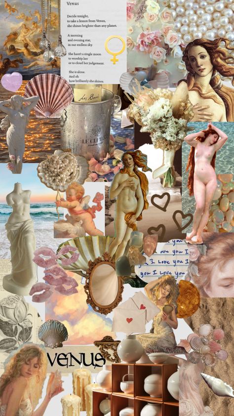 The Birth Of Venus Aesthetic, Venus Iphone Wallpaper, Venus Wallpaper Aesthetic, Venus Art Aesthetic, Venus Background, Birth Of Venus Aesthetic, Venus Art Goddesses, Venus Moodboard, Goddess Venus Aesthetic