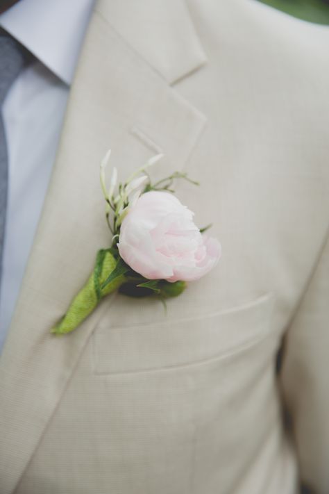 mens blush peony bud boutonniere Peony Buttonhole, Pink Peony Boutonniere, Groom Boutonniere Pink, Pink Boutineer, Peony Boutonniere, Boutineer Wedding, Elegant Wedding Flowers, Wedding Stills, Blush Peonies