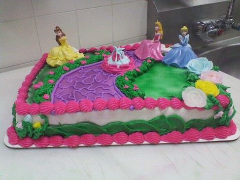 Disney Princess - *  Disney Princess Cake  1/4 sheet marble cake frosted and… Princess Sheet Cake, Disney Princess Birthday Cakes, Proper Etiquette, Sheet Cake Designs, Disney Princess Cake, Princess Cookies, Disney Princess Birthday Party, Birthday Sheet Cakes, 4th Birthday Cakes