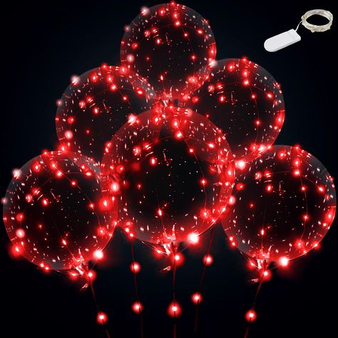 Red Quinceanera Theme, Red String Lights, Light Balloons, Bobo Balloons, Blue String Lights, Light Up Balloons, Transparent Balloons, Led Balloons, Clear Balloons