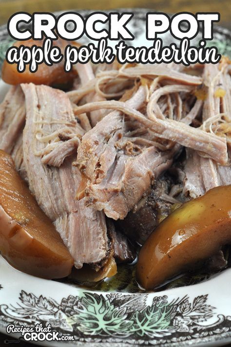 If you love the combination of sweet and tangy flavors, you are going to love this Apple Crock Pot Pork Tenderloin. It is so easy to make and full of flavor! Pork Roast Crock Pot Recipes With Apples, Slow Cooker Apple Cider Pork, Apple Cider Pork Loin, Apple Cider Pork Tenderloin, Cider Pork Tenderloin, Crock Pot Apple Cider, Crock Pot Pork Tenderloin, Pork Loin Crock Pot Recipes, Pork Roast With Apples