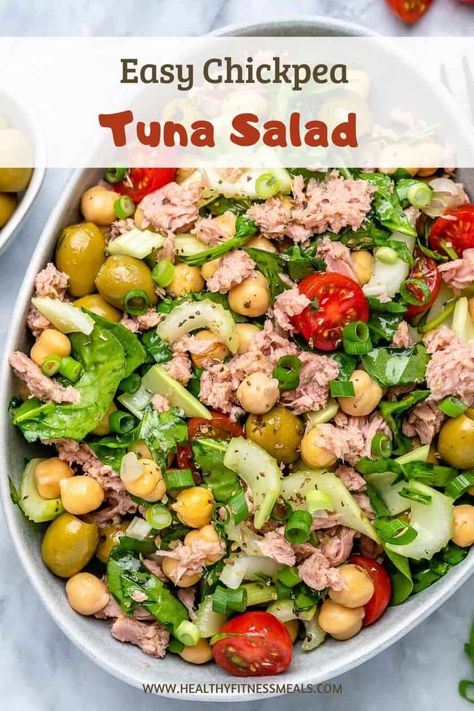 Tuna On Lettuce Salad, Spinach Salad With Tuna, Spinach Tuna Salad, Spinach And Tuna Salad, Cheap Salad Recipes, Tuna Chickpea Salad, Tuna Salad Recipe Healthy, Best Tuna Salad Recipe, Chickpea Tuna Salad