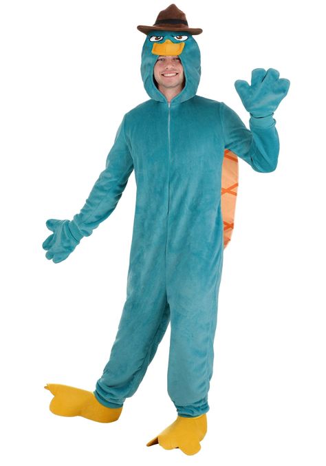 PRICES MAY VARY. Size: Small COSTUME INCLUDES: This Disney Phineas and Ferb Perry the Platypus Costume for adults includes a hooded jumpsuit, a pair of mitts, and a pair of shoe covers FROM FUN COSTUMES: We're a storied Halloween costume company and we're very excited to team up with Disney to make licensed outfits for some of their most celebrated characters! Fans of Disney's Phineas and Ferb will love roleplaying and recreating their favorite moments with this licensed Perry the Platypus outfi Perry The Platypus Costume, Platypus Costume, Pixar Halloween Costumes, 2024 Costumes, Halloween Costume Onesie, Phineas And Ferb Perry, Adult Disney Costumes, Outfit For Halloween, Disney Duos