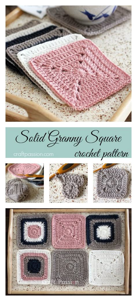 Free Solid Granny Square crochet pattern and detail pictures of the block. Join up the squares to make a bigger project or simply use it individually. Different Granny Square Patterns Crochet Blocks, Granny Square Solid Color, One Color Granny Square Pattern, Crochet Blocks Free Pattern Squares, Solid Color Granny Square Pattern, Crochet Blocks Free, Granys Crochet Squares Free Pattern, One Color Granny Square, Solid Granny Square Crochet Pattern