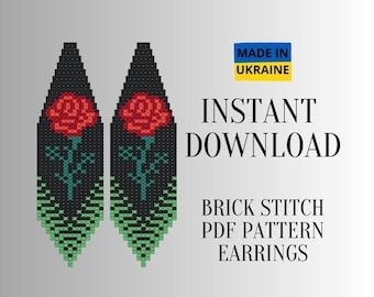 FeldiHandmadeJewelry - Etsy Canada Fringe Earring Pattern, Brick Stitch Pattern Earring, Flower Earrings Diy, Beading Flowers, Fringe Earring, Stitch Earrings, Beaded Earrings Native, Seed Bead Pattern, Bead Earring