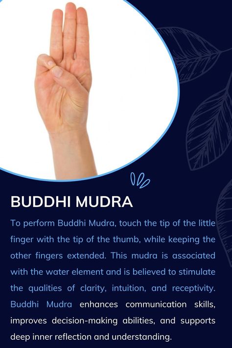 Buddhi Mudra | Hand mudra and their meaning | Yoga Money Mudra, Mudras Meanings Hands, Yoga Mudras Meanings, Mudra For Peace Of Mind, Mudras Meanings Hands Fingers, Mudra For Brain Power, Mudras Meanings, Mudras Hand, Mudra For Intuition