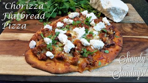 "Chorizza" Flatbread Pizza Chorizo Pizza, Flatbread Pizza Recipe, Queso Fresco Cheese, National Pizza Day, Flatbread Pizza Recipes, Naan Flatbread, Naan Pizza, Pizza Day, Flatbread Pizza