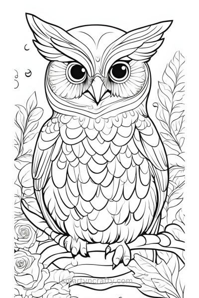 15 Stunning Owl Coloring Pages for all Ages - Smarty n'Crafty Owl Coloring Pages Free Printable, Owl Patterns Free Printables, Owl Coloring Page, Owl Coloring, Owl Coloring Pages, Owl Artwork, Inspiration Painting, Owls Drawing, Owl Patterns