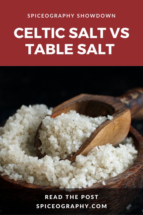 Celtic salt vs table salt: How are they similar? Different? Can they substitute for one another? What are their best uses cases? We compare the two. #salt #celticsalt #tablesalt #spices #spice #cooking #food Best Salt, Celtic Salt Benefits Women, Celtic Salt Benefits, Different Kinds Of Salt, How To Use Celtic Sea Salt, Witchcraft Salt Types, Salt Alternatives, Epsom Salt Benefits, Salt Substitute