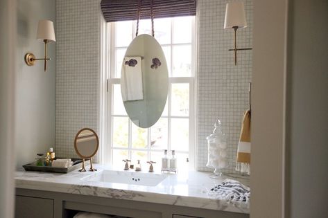 Sink In Front Of Window, Vanity Under Window, Vanity In Front Of Window, Erika Powell, Window Over Sink, Craft Spaces, Beach House Interior Design, Toilet Sink, Bath Sinks