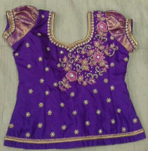 Pattu blouse with maggam work 7702919644 Pattu Pavadai Kids Blouse Designs Aari Work, Kids Maggam Work Blouses, Pattu Pavadai Kids Blouse Designs Maggam Work, Kids Pattu Langa Blouse Designs Maggam Work, Pattu Pavadai Kids Blouse Designs, Langa Jacket, Pavadai Sattai, Work Blouse Designs, Kids Lehenga Choli