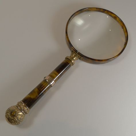 Grandest Antique English Magnifying Glass - Rare Tigers Eye Handle c.1890 Watson Aesthetic, Rusty Lake, Scrapbook Planning, Magnifying Glasses, Best 3d Printer, Letter Openers, Natural Curiosities, Antique Keys, Persona 4