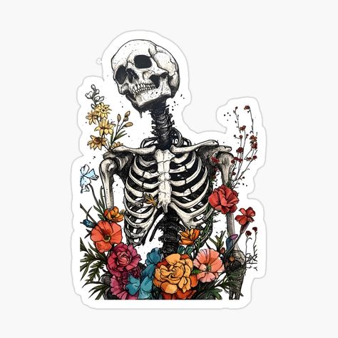 Bones And Botany, Skeleton Sticker, Black Stickers, White Stickers, Tattoo Stickers, Botany, Science Poster, Stranger Things Fanart, Sticker Design