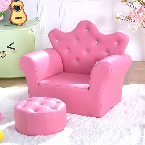 Small Kids Couch | Mini Sofa Chair | Kids Pink Sofa Pink Kids Bedrooms, Sofa Armrest, Kids Couch, Kids Armchair, Childrens Bedroom Furniture, Armchair With Ottoman, Couch With Ottoman, Pink Sofa, Kids Sofa