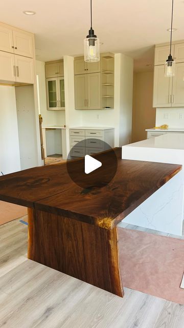 Kitchen Island With Breakfast Table, Kitchen Island With Slide Out Table, Table Connected To Island, Island With Dining Table Attached, Island With Table Attached, Island Dining Table Combo, Kitchen With Long Island, Creek House, Long Kitchen