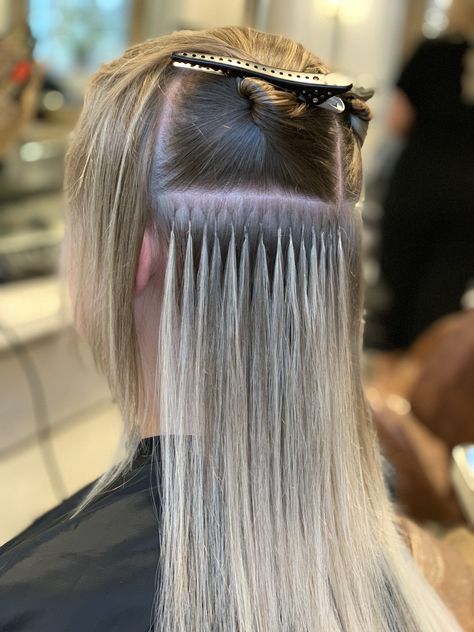 Extention Hairstyles Short Hair, Hairstyles Tucked Behind Ears, Short Hairstyles For Long Faces, Individual Hair Extensions, Hairstyles For Long Faces, Hair Ext, Hairstyles For Ladies, Keratin Hair Extensions, Hair Extensions Before And After