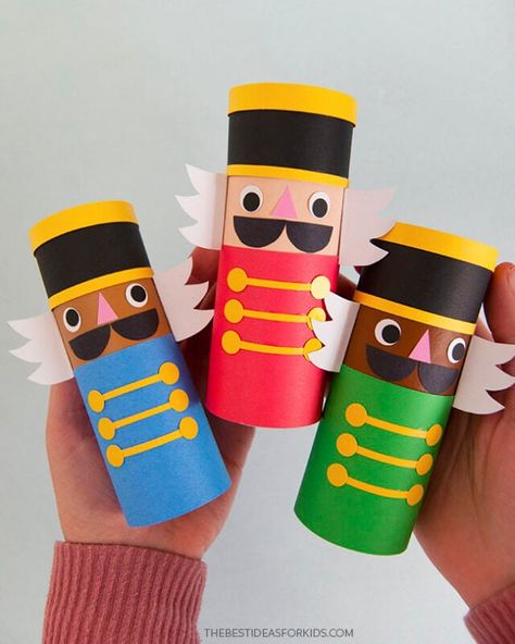 Recycled Toilet Paper Roll Nutcracker Nutcracker Birthday, Nutcracker Crafts, Christmas Toilet Paper, Rolled Paper Art, Christmas Soldiers, Toilet Paper Crafts, Toilet Paper Rolls, Toilet Paper Roll Crafts, Paper Roll Crafts