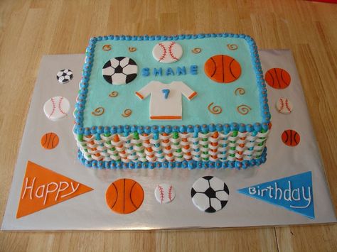 12 year old boy cakes | multi sports ball cake birthday cake for 7 year old boy balls made ... Sports Ball Cake, Sports Birthday Cakes, New Birthday Cake, Cake Birthday Cake, Ball Cake, Lego Cake, Superhero Cake, Barbie Cake, Birthday Cake Recipe