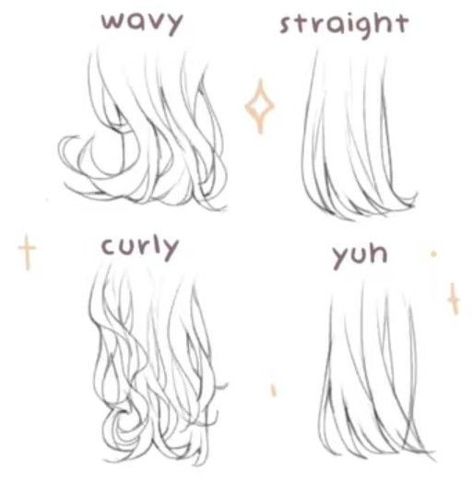 Anime Hair How To Draw, Back Of Hair Drawing Reference, Anime Drawings Tutorials Hair, Manga Hair Reference, Manga Hair Tutorial, Anime Hair Drawing Tutorials, How To Draw Messy Hair, Hair Tutorial Anime, Anime Hair Sketch