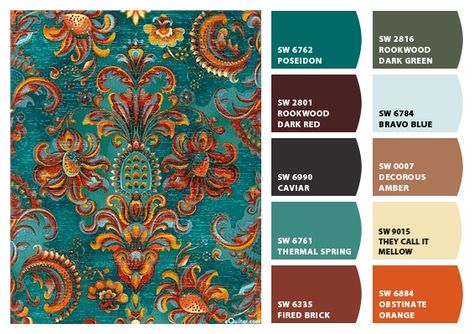 Victorian Paint Colors Interior Colour Schemes, Bohemian Color Palette Moroccan Style, Persian Color Palette, Copper Color Palette, Best Greige Paint, Best Greige, Bohemian Color Palette, Turquoise Furniture, Greige Paint Colors