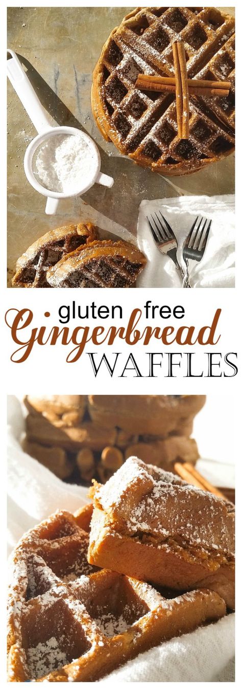 Gingerbread cookies you can eat for breakfast! Breakfast Ideas Gluten Free, Gingerbread Waffles, Waffle Maker Recipes, Gluten Free Gingerbread, Pain Sans Gluten, Gluten Free Waffles, Gluten Free Christmas, Gluten Free Recipes For Breakfast, Gluten Free Pancakes