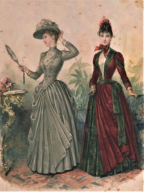 Late 19th Century Dress, 1800 Century Fashion, 19th Century Paris Fashion, Victorian Historical Fashion, Late 1880s Fashion, 19th Century Womens Fashion, 1880s American Fashion, Late Victorian Era Fashion, Bustle Era Fashion