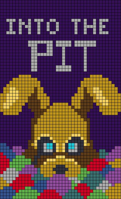 Five Nights At Freddy's Pixel Art Grid, Fnaf Grid Pattern, Fnaf Grid Art, Fnaf Cross Stitch, Fnaf Alpha Pattern, Perler Bead Patterns Fnaf, Pixel Art Creepy, Fnaf Perler Beads Pattern, Glitch Pixel Art