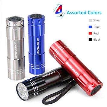 AmazonSmile: Pack of 4, BYB Super Bright 9 LED Mini Aluminum Flashlight with Lanyard, Assorted Colors, Batteries Not Included, Best Tools for Camping, Hiking, Hunting, Backpacking, Fishing, BBQ and EDC: Sports & Outdoors Light Flashlight, Outdoor Essentials, Pocket Light, Portable Light, Lantern Lights, Led Color, Flashlight, Lanyard, Hunting