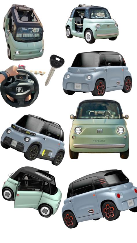 Voici un collage de la Citroën ami et de la Fiat topolinl Transportation, Cars, Collage, Vehicles