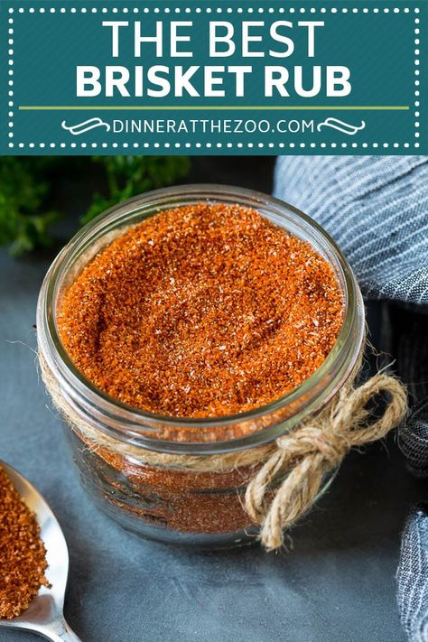 Brisket Rub Recipe #spices #beef #bbq #dinner #dinneratthezoo Smoked Brisket Recipes Electric Smoker Dry Rubs, Beef Brisket Recipes Oven Dry Rub, Sweet Brisket Rub, Beef Brisket Dry Rub Recipe, Homemade Brisket Rub, Brisket Recipes Smoked Dry Rubs, Brisket Rubs Dry, Smoked Brisket Seasoning, Dry Rub Brisket Recipes