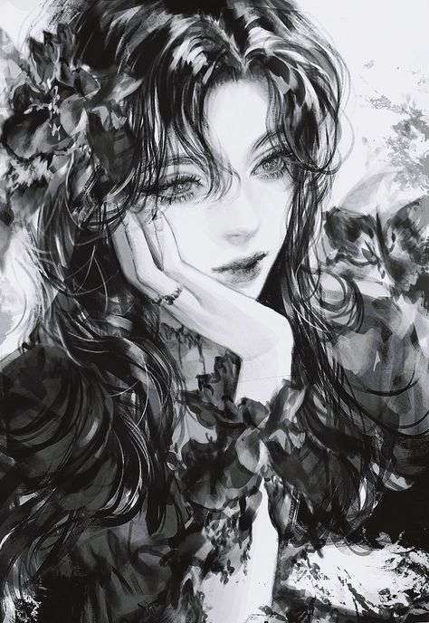 HAJI on Twitter: "… " Oc Base Girl, Black And White Pfp Aesthetic, Arte Sketchbook, Digital Art Anime, 판타지 아트, Digital Art Girl, Pretty Art, 그림 그리기, Aesthetic Art