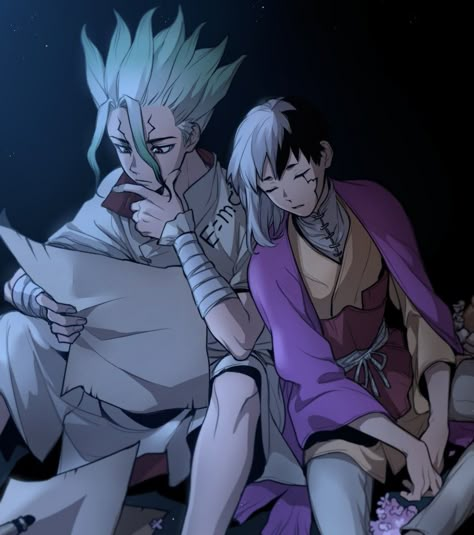 Gen And Senku, Senku And Gen, Dr. Stone Fanart, Dr Stone Ships, Gen X Senku, Rock Science, Senku X Gen, Gen Asagiri, Asagiri Gen